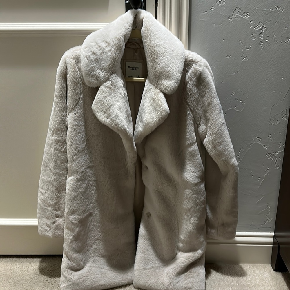 Brand new cream/beige faux fur coat!